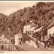 c1930s Lynmouth Devon Mars Hill Thatched Cottages Solograph Photogravure 3693 picture