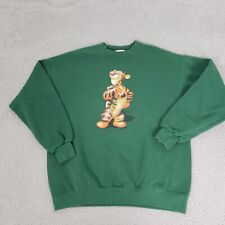 VINTAGE Disney Sweater Womens Medium Green Tigger Fleece Crewneck Sweatshirt picture