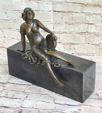 Tambourine Lady Gypsy Lost Wax Collector Edition  Bronze Sculpture Statue Milo picture