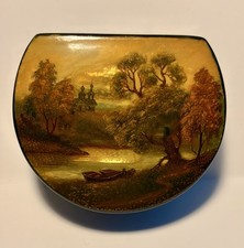 VTG Fedoskino Russian lacquer box 1998yr LANDSCAPE picture