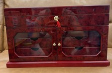 Quality Importers Versailles 100 Cigar Glass Top Humidor, High Gloss Cherry  picture