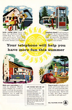 BELL TELEPHONE SYSTEM Summer Vacation 1956 Magazine Print Advertising picture