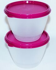 Brand New TUPPERWARE Refrigerator Bowls 14 Oz Stacking Containers Set of 4 picture