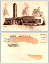 Chicago Illinois Interstate Glass House Restaurant Postcard AS65 picture