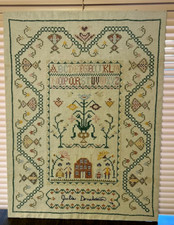 Vintage Sampler 1970 Signed And Completed 24