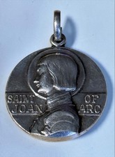 Vintage SAINT JOAN OF ARC Sterling Silver Pendant  picture