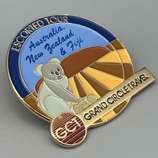 Vintage Grand Circle Travel Australia New Zealand Fiji Koala Tour Pin 1.25