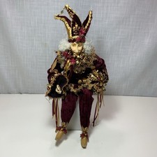 Vtg Folk Art Jester 100 Percent Hand Made Hand Painted Highly detailed 18”tall picture