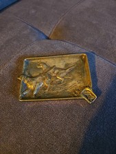 Antique Vintage Virginia Metalcrafters Irish Setter Figural Dog Brass Ashtray picture