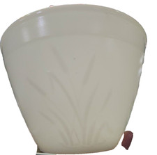 vtg Mixing Bowl White Milk Glass Embossed Wheat Sheaf 5