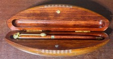 Vintage SBC Cotton Bowl Classic Rosewood Pen Set Rosewood Pen & Football Holder picture