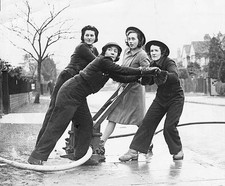 Women firefighters in action 23rd January 1941 Historic 1940s Old Photo picture