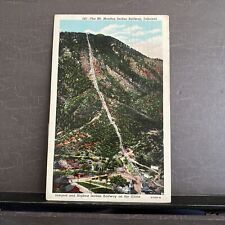 1945 Mountain Mount Manitou Incline Cog Railway Colorado railroad Vtg Postcard picture