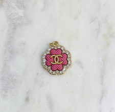 1pc Designer Gold Pink Clover Rhinestone Zipperpull picture