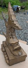 Vintage 1974 Japanese Ceramic Shachihoko Roof Ornament Kawara As Is picture