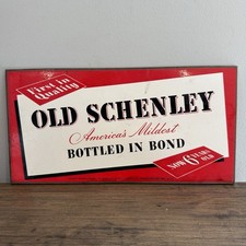Vintage Old 1930s Schenley Bottled In Bond Whiskey Wood Advertising Sign picture