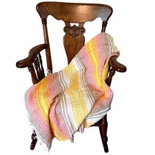 Frank’s Textiles Mexican Falsa Blanket 51 x 73 Serape Recycled Fiber Fringe picture