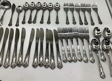 Rogers Co Stainless Steel Korea Flatware 71 Pc Dream Rose Bud Service For 12 +++ picture