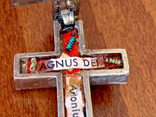 Antique ✝ Italian Reliquary Rosary Saints Relics Pectoral Crucifix Cross Pendant picture