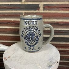 Vintage Kurt Pittsburgh PA Stein Beer Mug Gray Blue with Handle Drinkware Heavy picture
