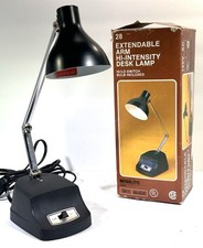 VTG 1979 Mobilite Articulating Black Industrial Desk Lamp • Hi / Low Switch picture