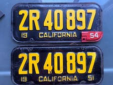 Original 1951 California '51 CA License set with 54 Tag picture