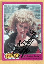 Olivia Newton-John 1978 Signed Grease card 51 (Black Leather Sandy) picture