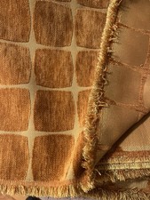 Vintage Burnt Orange 1970s Textiles -Geometric Velvet Squares  114”x 60” picture