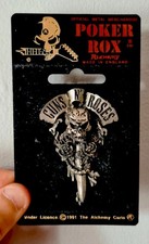 Vintage GUNS N' ROSES 1991 OFFICIAL PIN BADGE ALCHEMY POKER ROX CARTA BROCKUM picture