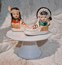 Vintage Japan Ceramic Salt & Pepper Shakers Set, 2pc picture