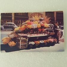 California Flower Stand 1949 Old Cars Main Street City Used Vintage picture