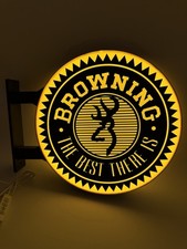 Browning Firearms - 13”  Pub Style Dual Side Light Up LED Sign Pub Bar Mancave picture