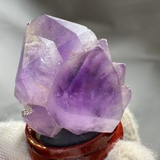 Natural Brazilian Amethyst Cluster Crystal Druse Specimen Raw Mineral w/ Stand picture