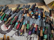 Lot of 50 Pcs 8'' Full Tang Knives Hand Forged Damascus Steel W/Sheath From USA. picture