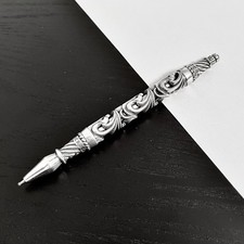 Chrome Hearts Style Ballpoint Pen Vintage Silver Cross Collectible picture