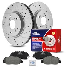 Ceramic Front Brakes Pad and Rotors Drilled Slotted Vented Replacement Disc B... picture