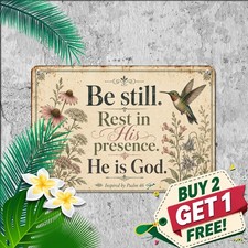 Inspirational Hummingbird Faith Tin Sign Religious Quote Metal Wall Decor picture