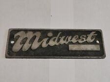 Vintage Midwest Racing Equipment Metal Logo Car Tag Plate  picture