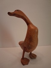 DCUK Original Wooden Duck  11” Hand Carved Bamboo Wood Figurine  picture