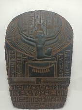 UNIQUE ANCIENT EGYPTIAN ANTIQUE Stela Statue Goddess Isis Winged Heavy Stone picture
