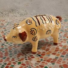 Vtg Hand Art Pottery Pig Piggy Bank France Rare Unique Gift Cute Office Decor  picture