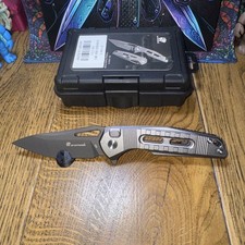 HX OUTDOORS  ROCK ONYX  ZD-104A-S Aluminum Handle D2 Blade Button Lock Back Flip picture