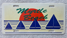 Vintage Myrtle Beach License Plate Sailboats Sunset Novelty Souvenir 12x6 picture