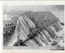 Raising SS Normandie USS Lafayette 1943 Vintage Press Photo Liner Ship 8x10 NYC picture