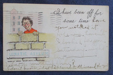 1906 Insane Lunatic Asylum Patient Comic Greeting Postcard picture
