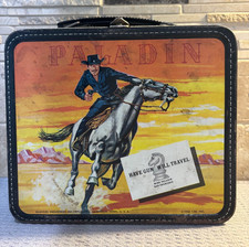 Vintage 1960 Aladdin HAVE GUN WILL TRAVEL Paladin Metal Lunch Box - Western TV picture