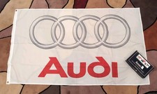 Annin Flagmakers 3 ft X 5 ft Polyester Audi Logo Flag Grommets White Red Gray picture