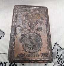 Antique Indian Motorcycle Brass Match Safe Hendee Co. St. Louis 1904 SF 1915 picture
