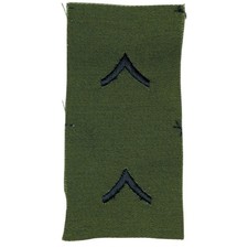 Private (PV2) OD Green Olive Drab Rank Patch Pair - Sew-On - Army BDU picture