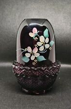 Fenton Amethyst Floral Fairy Lamp Signed By Artist picture